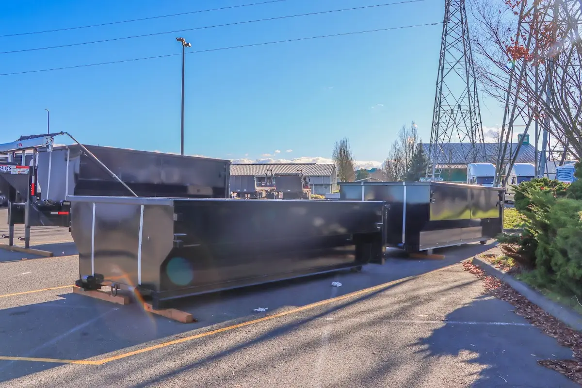 Roll-off dumpster ready for waste disposal at job site for Estate Cleanout Dumpster Rental in Spring Valley Lake